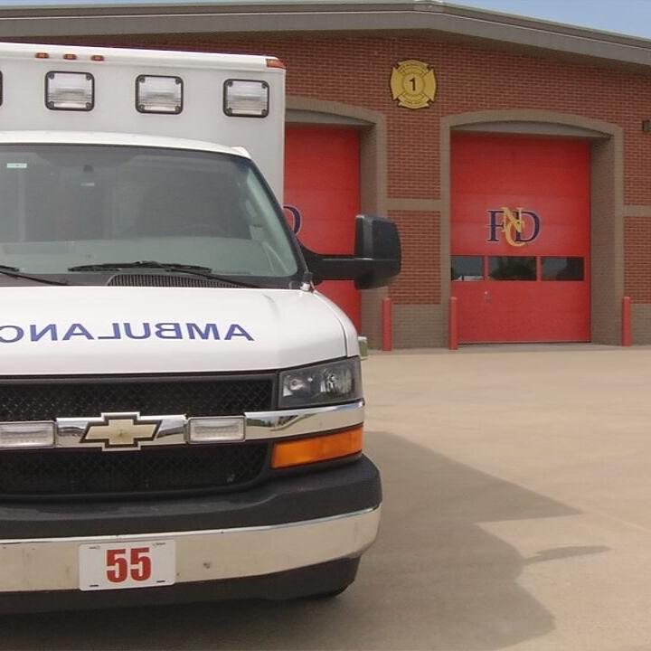 Ambulance in front of New Chapel Fire and EMS